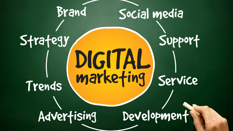 Infographic showing difference between affiliate marketing and digital marketing